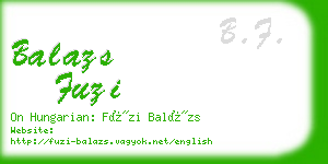 balazs fuzi business card